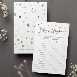Baby Scattergories | Spelet ABC Baby Shower