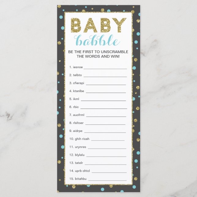 Baby Scramble Game, Guld Safari, 25 Pack (Framsida)