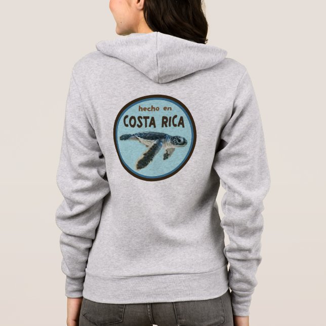 Baby Sea Turtle, Hecho en Costa Rica hoodie tico T Shirt (Baksida)