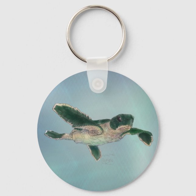 Baby Sea Turtle Nyckelring (Framsida)