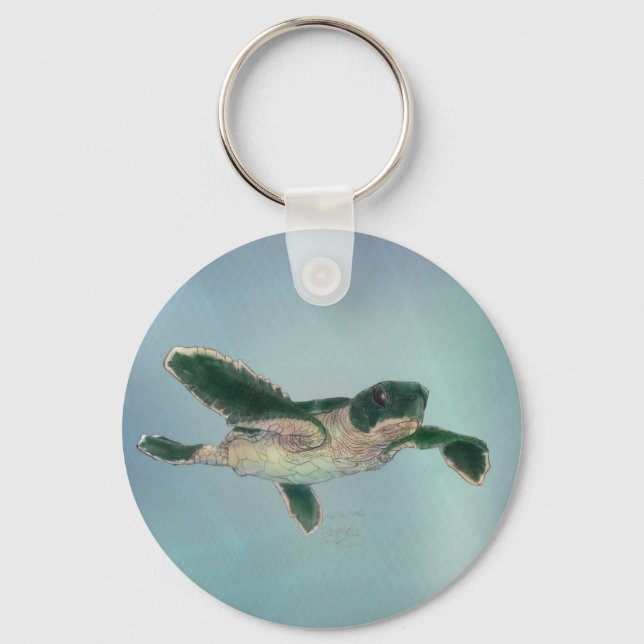 Baby Sea Turtle Nyckelring (Framsida)