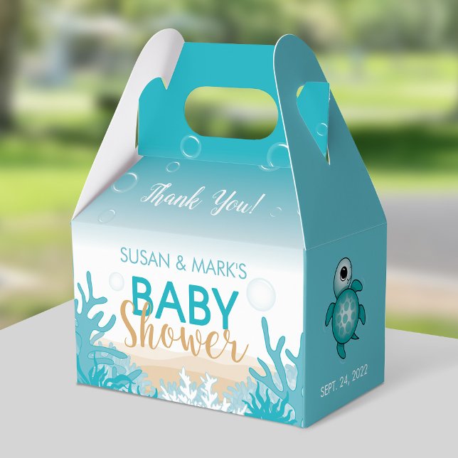 Baby Sea Turtle Theme Baby Shower Gable Box Presentaskar (Skapare uppladdad)