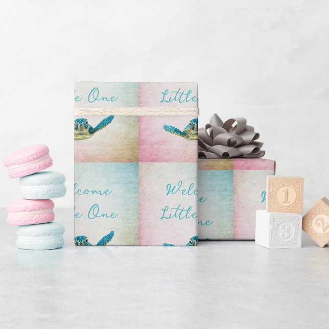 Baby Sea Turtle Welcome Little One Presentpapper (Baby Shower)