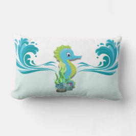 Baby Seahorse | Blå stapel Lumbarkudde