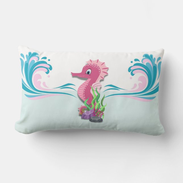 Baby Seahorse | Rosa Lumbar Pillow Lumbarkudde (Framsida)