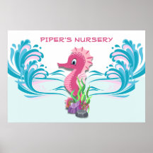 Baby Seahorse | Rosa Personlig 36" x 24" Sjukdom