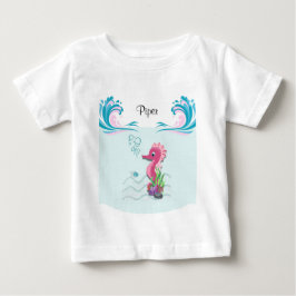 Baby Seahorse | Rosa Personlig Baby T-Shirt