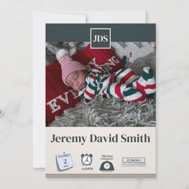 Baby Semester Förlossnings Meddelande  Inbjudningar (Framsida)