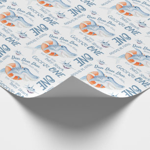 Baby shark anpassningsbar 1:a födelsedag presentpapper
