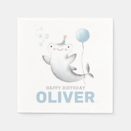 Baby Shark Balloon Barn Birthday Napkin Pappersservett