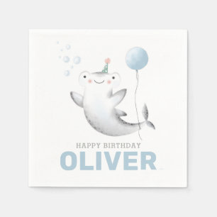 Baby Shark Balloon Barn Birthday Napkin Pappersservett