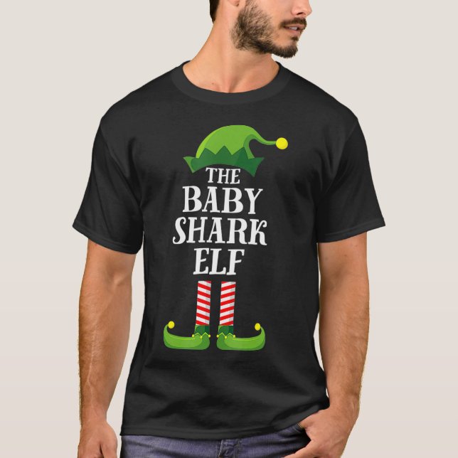 Baby Shark Elf Matching Family Group - Jurspar T Shirt (Framsida)