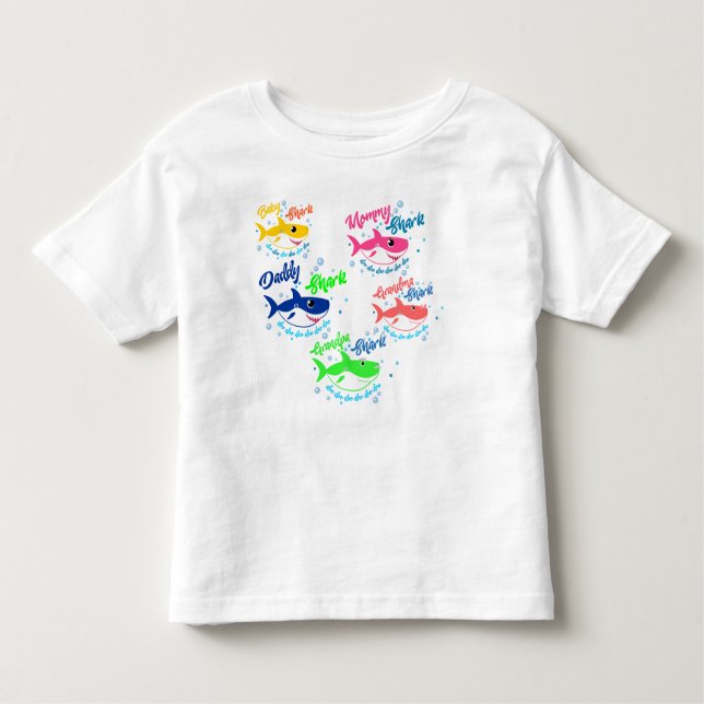 Baby Shark Family Doo Doo Doo Doo T Shirt (Framsida)