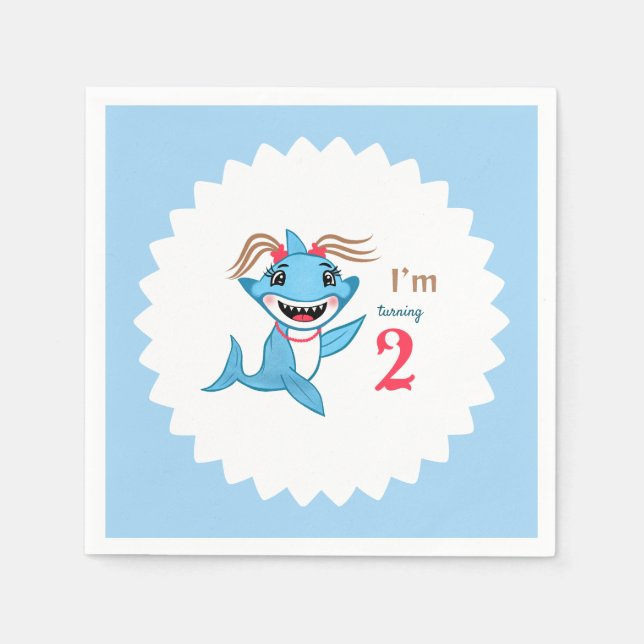 Baby shark födelsedag pappersservett (Framsidan)