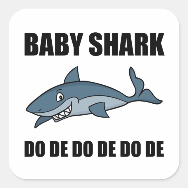 Baby Shark Funny Fyrkantigt Klistermärke (Framsida)