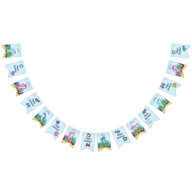 Baby Shark Gender Neutral Birthday Banner Vimplar (Alla)