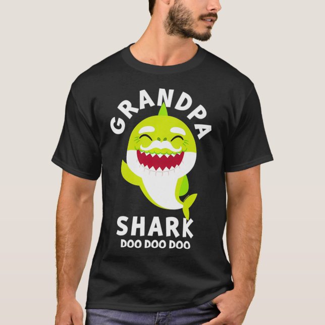 Baby Shark Grandpa Shark Premium T Shirt (Framsida)