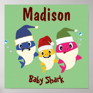 Baby Shark helgjul Fantastisk Poster