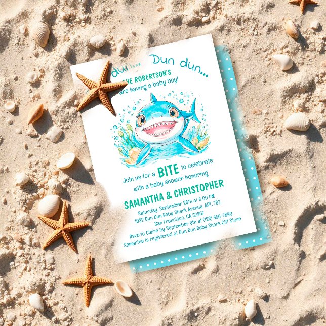 Baby Shark Ocean under Sea Boy Shower Inbjudningar (Skapare uppladdad)