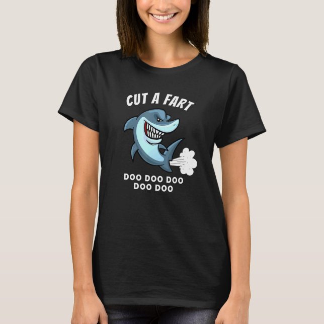 Baby Shark Parody Farting Gag Joke För manar och W T Shirt (Framsida)