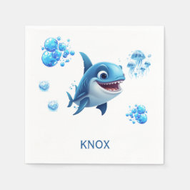 Baby Shark Personlig Födelsedagsfest Pappersservett