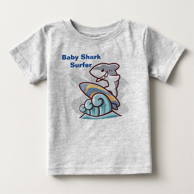 Baby Shark Surfer T Shirt (Framsida)