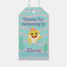Baby Shark Themed Favor Tags Presentetikett