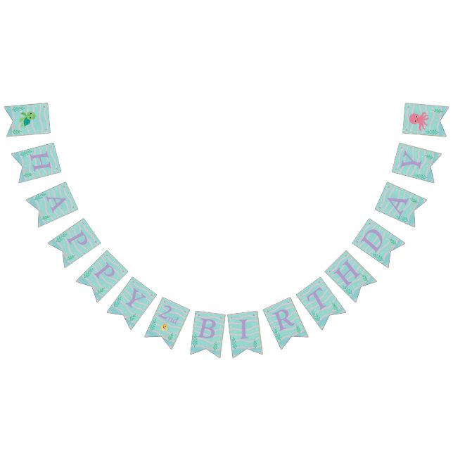 Baby Shark Themed - Happy Birthday Banner  Vimplar (Alla)