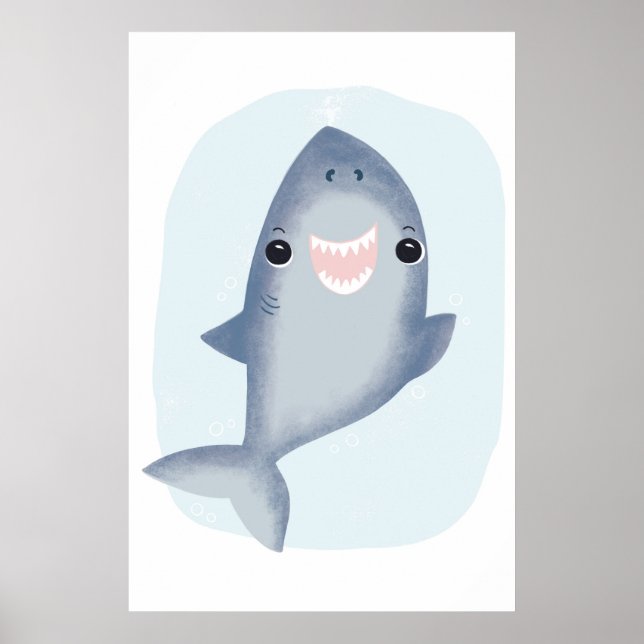 Baby Shark Towel-för barn Ocean themroom Poster (Framsidan)