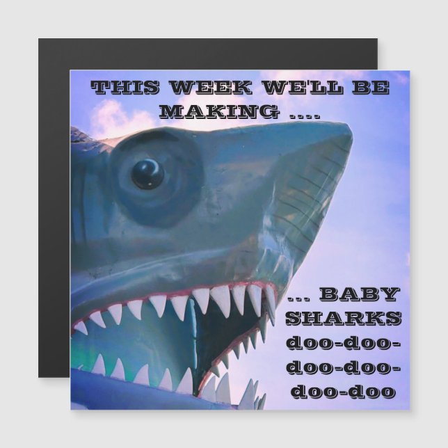 BABY SHARKS CRUISE DOOR MAGNET (Fram/baksida)