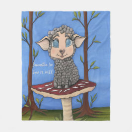 Baby Sheep on Toadstool Fleecefilt