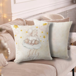 Baby Sheep Pinky Clouds Magic Stars Girl Nursery Kudde