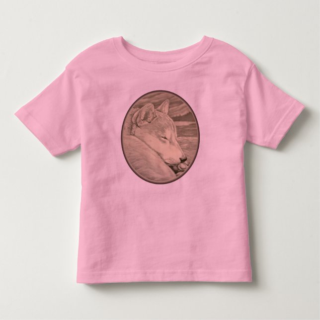 Baby Shiba Inu T-shirt Småbarn Hund älskare Shirts (Framsida)