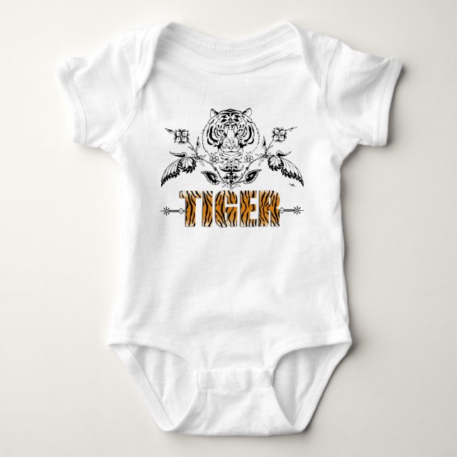 Baby Shirt, liten tigerplatta, Vintage Tee (Framsida)