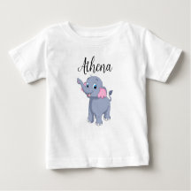 Baby Shirt med Anpassade Namn och Elephant
