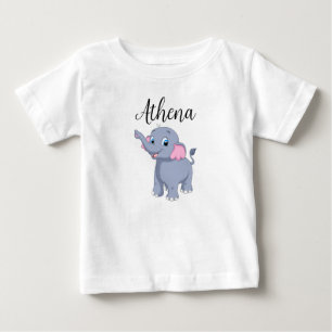 Baby Shirt med Anpassade Namn och Elephant T