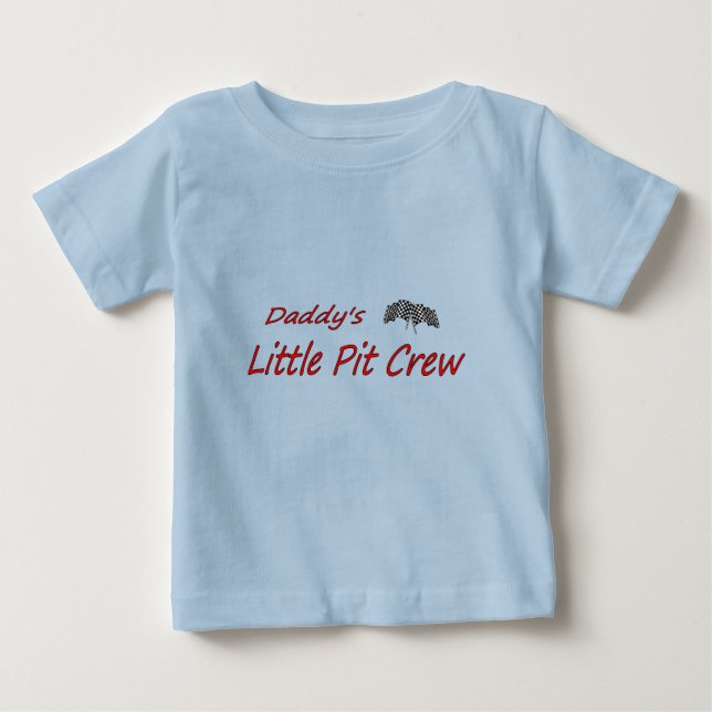 Baby shirt med "Pappor Little Pit Crew" T (Framsida)