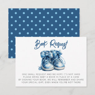 Baby Shoes Begäran om Blue Boy Shower Bok Tilläggskort