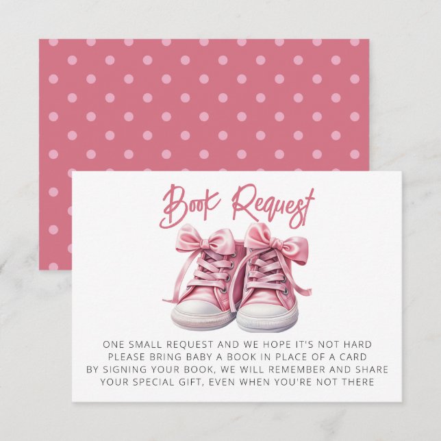 Baby Shoes | Begäran om Rosa Girl Baby Shower Bok Tilläggskort (Fram/baksida)