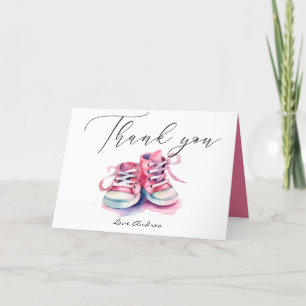 Baby Shoes Rosa Girl Baby Shower Tack Kort