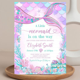 Baby Showe för redigerbar Sjöjungfru Baby Shower-i Inbjudningar
