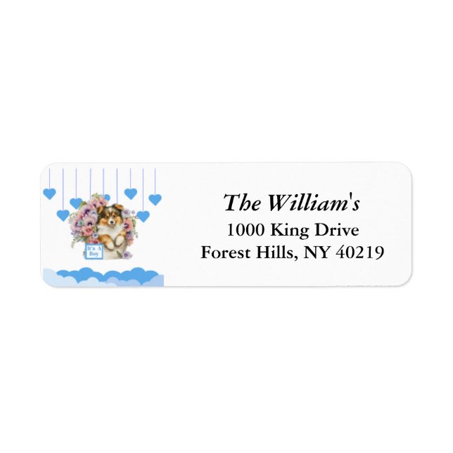 Baby Shower-Adressetiketter, Personlig Adress Returadress Etikett (Framsidan)