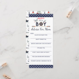 Baby Shower Advice Game Nautical Sailboat Ahoy Boy