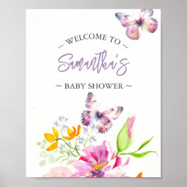 Baby Shower Affischer Fjäril Välkomstskylt