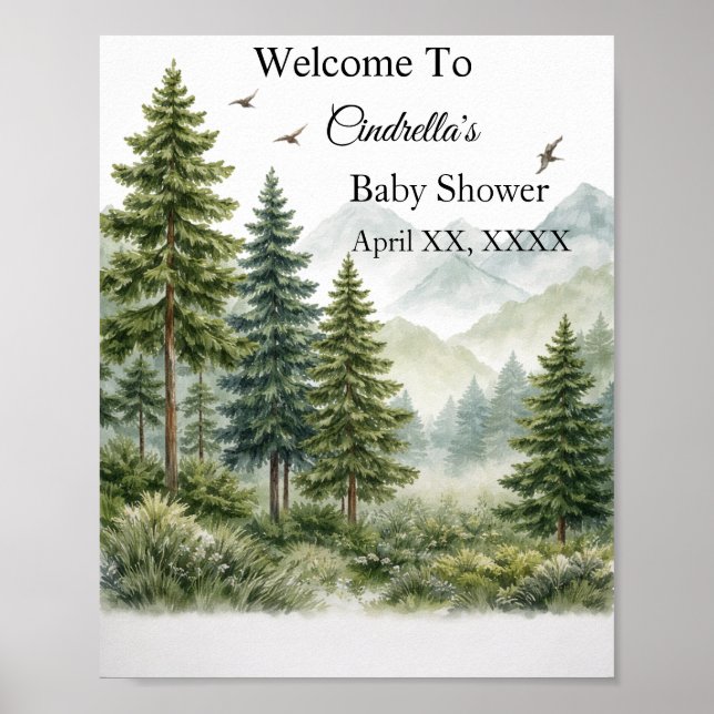 Baby shower Affischpapper (Semi-Glans) Poster (Framsidan)