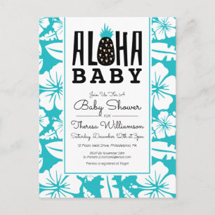 BABY SHOWER   Aloha Välkommen Bebis Postkort Vykort