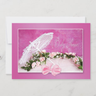 BABY SHOWER-ANBUD - ROSA/PARASOL/RO INBJUDNINGAR