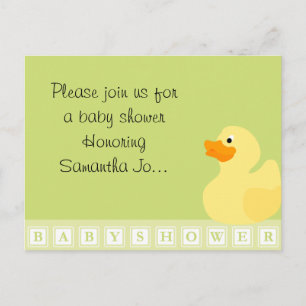Baby Shower Anka Inbjudan Vykort