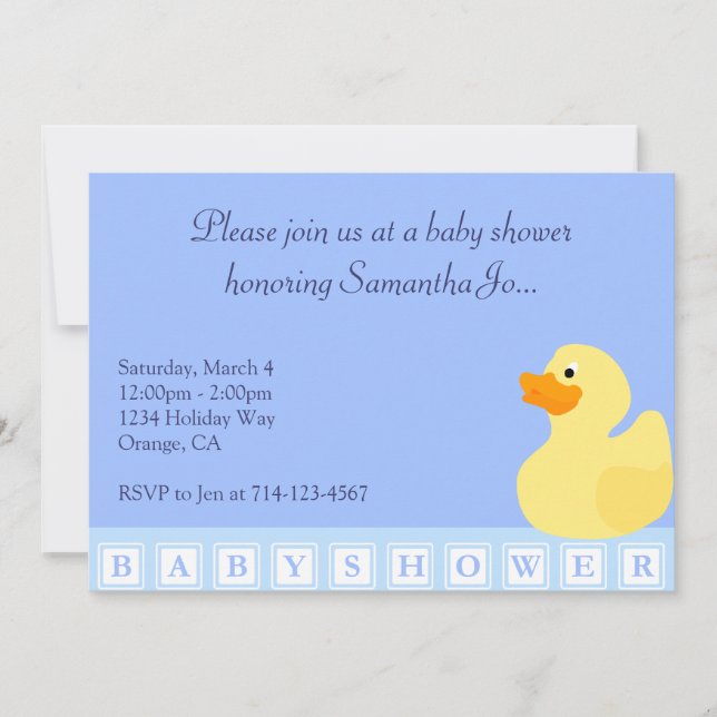 Baby Shower Anka Inbjudningar (Framsida)