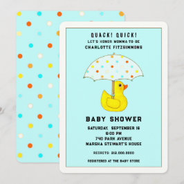 Baby Shower Anka med paraply Inbjudningar